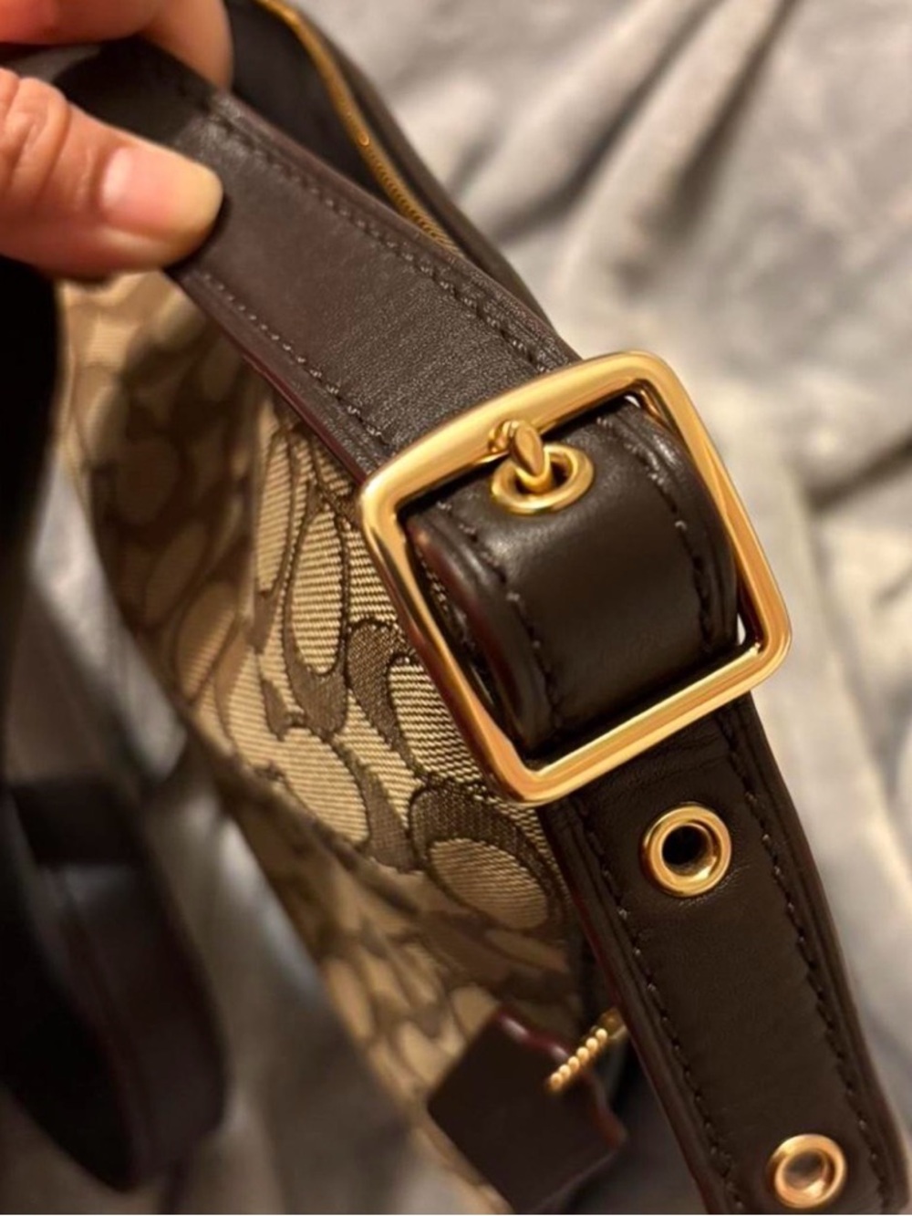 Coach Brown Signature Canvas Crossbody with Dark Leather Trim - Picture 16 of 16